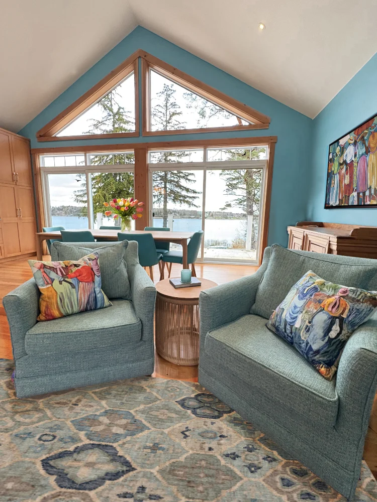Living room with large picture windows